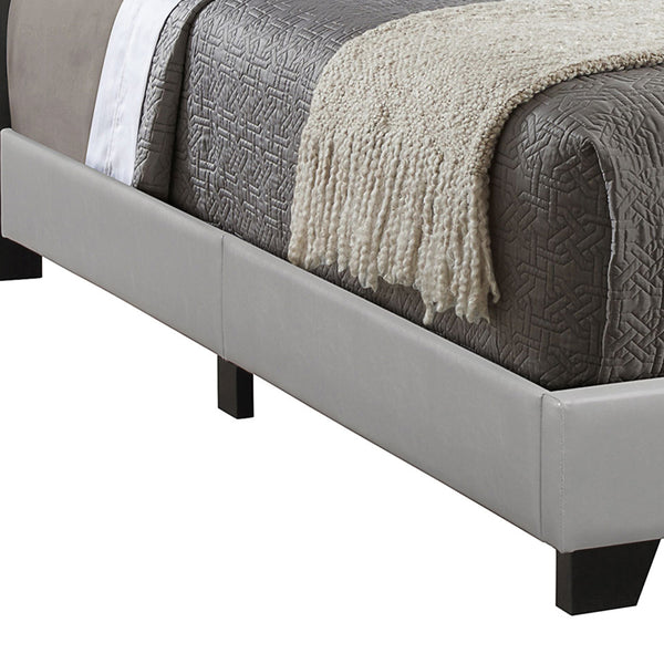 English Elm Warwick Upholstered California King Bed with Plush Padded Headboard, Premium Leatherette, Solid Wood Legs Grey B062P328653