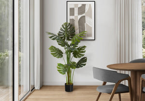 English Elm Artificial Monstera Floor Tree 55 Inch Real Touch Tropical Faux Plant for Indoor Spaces B2710P220046