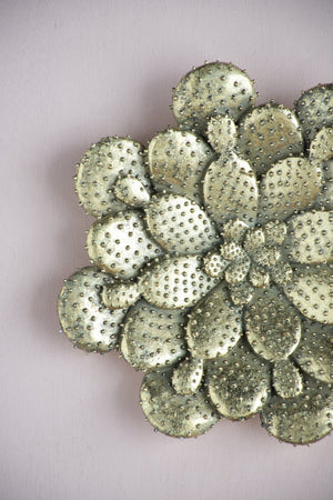 English Elm D10X1.6" Luminous Gold Succulent Wall Plaque - Modern Glam Decor For Chic Interiors & Gallery Walls W2078P223122