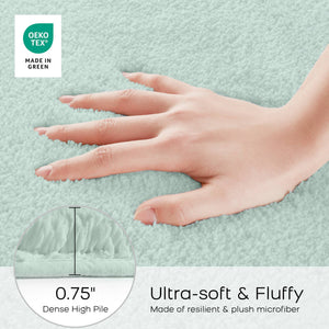 English Elm 1PC Plush 24x72 Bath Rug for Tub & Bathroom Floor - Ultra-Absorbent Polyester, Non-Slip Backing Green 6.2 L x 24.8 W x 10.63 H B035P341136