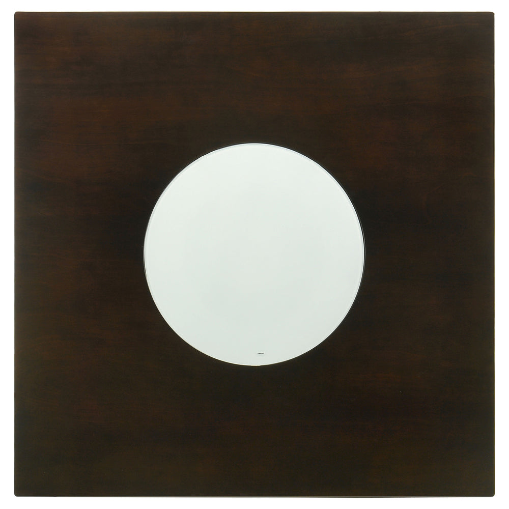 English Elm Tolland Cappuccino 5-Piece Counter Dining Set with Stemware Rack, Bottle Storage & Tan Upholstery B062S01021