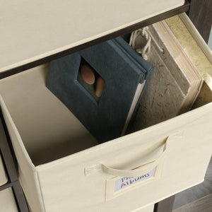 English Elm 8-Cube Organizer Brown finish - 8-Compartment Engineered Wood Storage with Removable Bins, 31"x15"x58" B356P402702