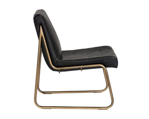 Sunpan Anton Lounge Chair - Stylish Comfort with Sculpted Seat and Rustic Bronze Frame for Modern Spaces Vintage Black