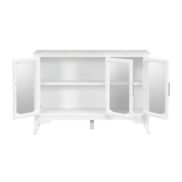 English Elm Christopher Knight Home® - Storage Cabinet - Stylish 3-Door White Design For Entryway, Living Room, Or Dining Area Storage Solutions N780P330602K