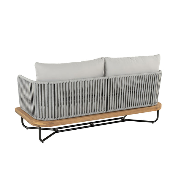 English Elm Christopher Knight Home® - Lucca Hand-Woven Acacia Outdoor Loveseat and Coffee Table Set with Water-Repellent Cushions, Durable Metal Frame Grey,Teak N773P248910G