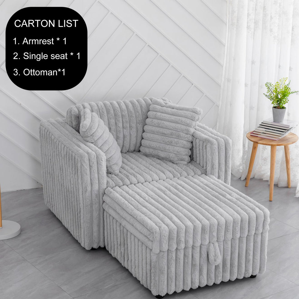 English Elm 44.9"Soft Modular Sofa with Removable Zipper Cushions, Hidden Hydraulic Storage, Easy Cleanability Light Gray W1767S00006