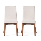 Christopher Knight Home® - Noble House - Orrin Light Beige Fabric/ Walnut Finish Dining Chair - Set of 2