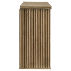English Elm Dreydon Oak Veneer Sideboard with Reeded Panels Felt Drawers and Adjustable Shelves B062P440063