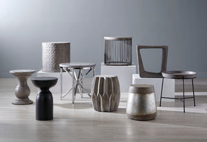 Sunpan Darwin Concrete End Table - Unique Irregular Shape, Stylish Indoor/Outdoor Accent for Any Space