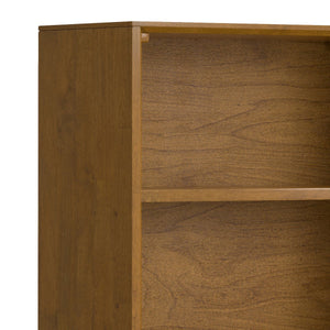 English Elm Banting Mid Century Bookcase – Solid Rubberwood Brown with Metal Base, Adjustable Shelves & Drawers B136P238610