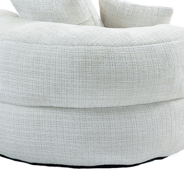 English Elm Lazy Sofa Oversized Ergonomic Bean Bag Lounger with High Wrap Back, Plush Chenille Foam Comfort for Living Room, Bedroom, Office Beige W395P252048