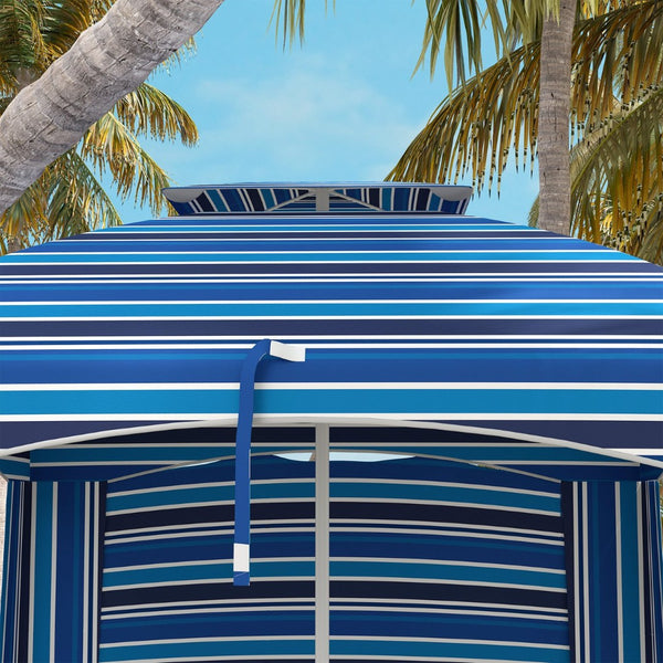 English Elm Outsunny 5.8' Portable Beach Umbrella: Stylish Ruffled Cabana With Double-Top, Vents & Carry Bag W2225P174251-GIGA