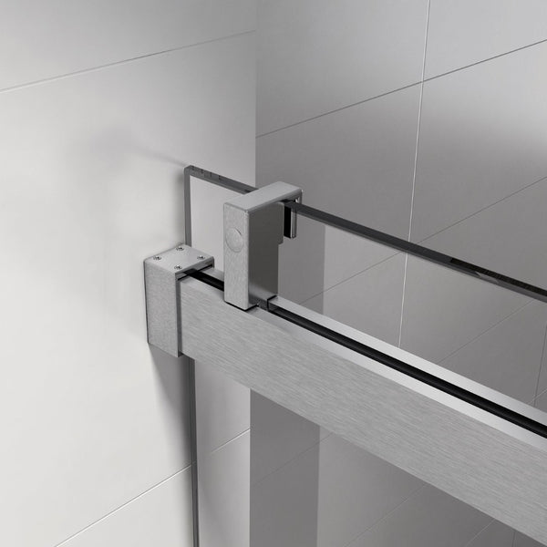 English Elm Top Rail Stainless Steel Shower Track with Buffer Brushed Nickel Bathroom Hardware W1573P232519