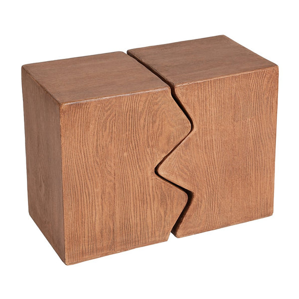 English Elm Christopher Knight Home® - MGO Rectangular Side Table Set of 2 – Durable MGO Outdoor Indoor Accent Stools, Weather-Resistant Patio Nesting End Tables Natural N770P341380N