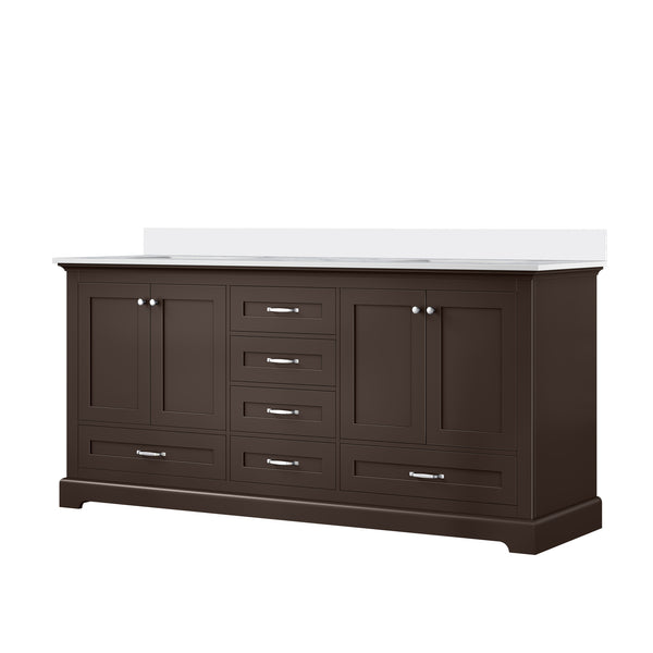 English Elm Espresso 72 in Double Bath Vanity with Cultured Marble Top, Solid Wood, Soft-Close Drawers, Storage B2731P258395