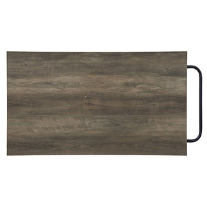 English Elm Rustic Kitchen Island With Open Shelving And Sturdy Black Frame – Perfect For Storage & Prep B062P184581-GIGA