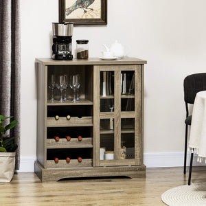 English Elm Homcom 36" Stylish Buffet Cabinet With Sliding Glass Door, Wine Storage & Modern Design For Home Use W2225P217397