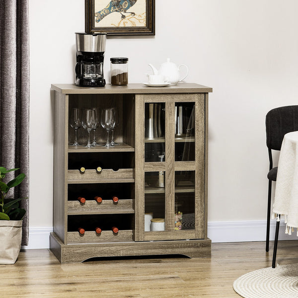 English Elm Homcom 36" Stylish Buffet Cabinet With Sliding Glass Door, Wine Storage & Modern Design For Home Use W2225P217397