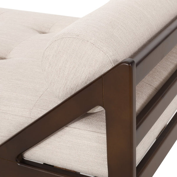 English Elm Chaise Lounge with Button Tufting Waffle Stitch Bentwood Frame for Living Room 70758.00
