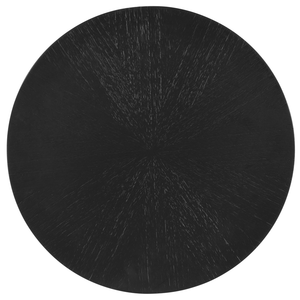 Blake Black Accent Table - Contemporary Mindi Wood with Brass Feet, Sleek Starburst Design, 22" Height