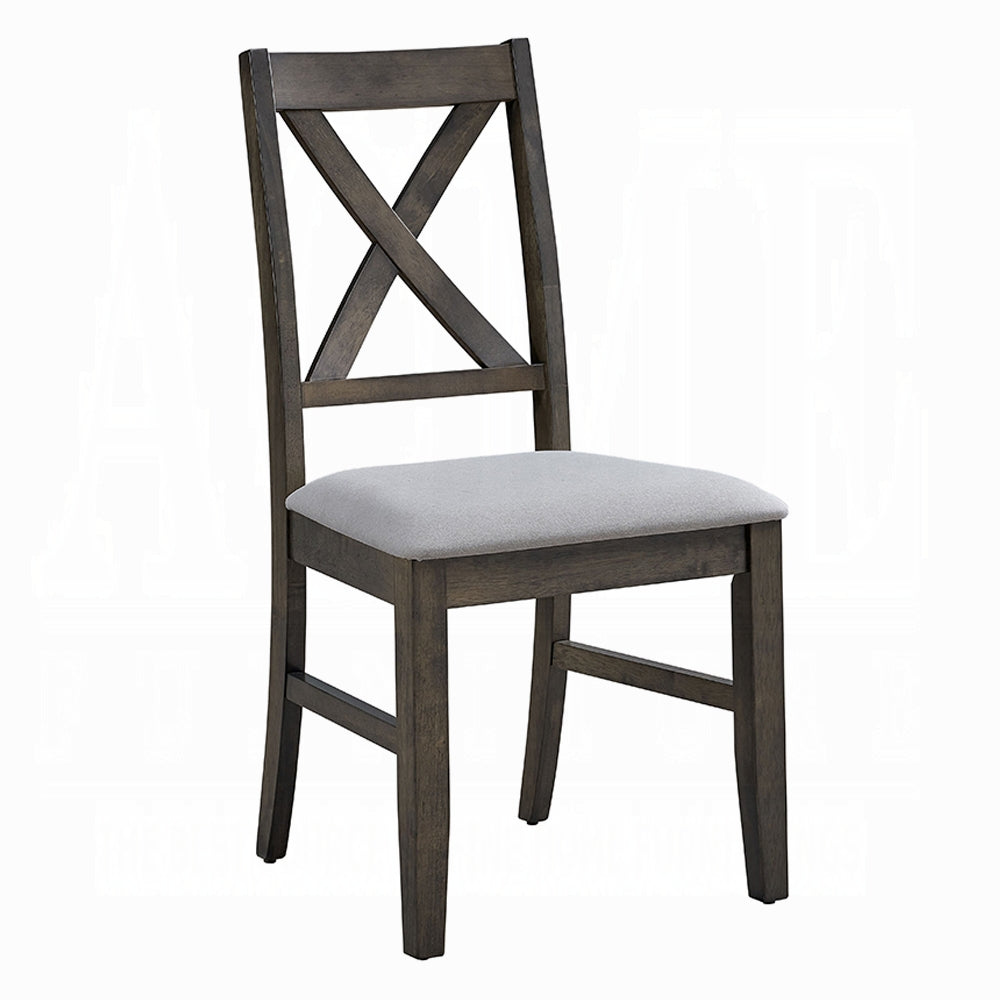 English Elm Gray X-Back Dining Side Chairs Set of 2 — Padded Wooden Seats, Modern Rustic Kitchen Seating, 20"W x 37"H B2741P326667