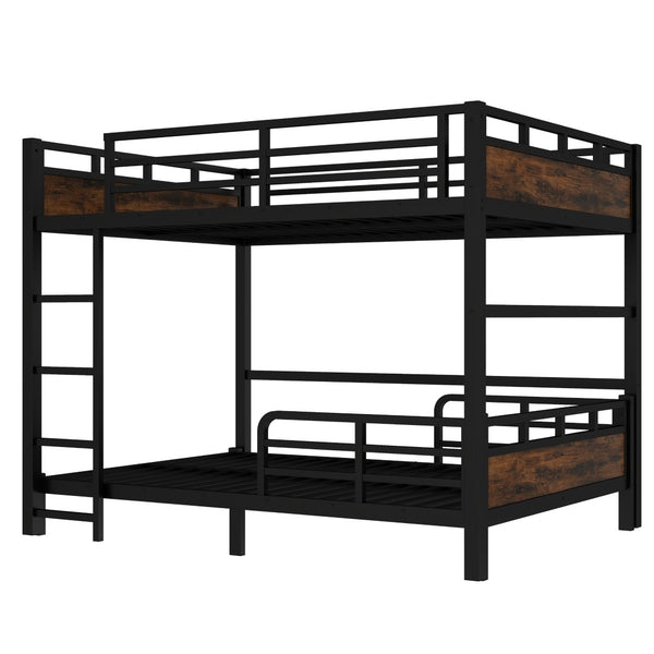 English Elm Twin Xl Solid Pine Loft Bed with Built-in Led Lighting and Storage Shelves Vintage,Wood W1580S00443