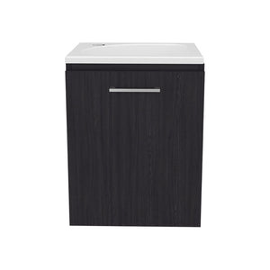 English Elm Summit Floating Wall Mount Vanity Cabinet Matte Finish Modern Bathroom Storage Black B092P439899