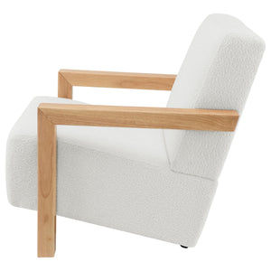 English Elm Bryant Ivory Boucle Accent Arm Chair with Sharp Angles, Textured Modern Upholstery for Living Spaces B062P299868