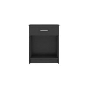 English Elm Eco Nightstand Sleek Modern End Table with Drawer and Open Shelf for Small Spaces and Durable Use Black 25.6 L x 18.5 W x 5.5 H B07091851