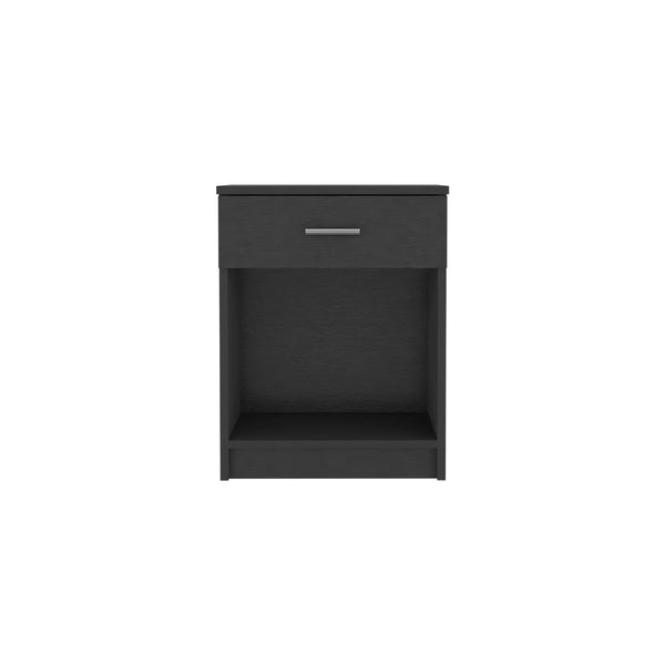 English Elm Eco Nightstand Sleek Modern End Table with Drawer and Open Shelf for Small Spaces and Durable Use Black 25.6 L x 18.5 W x 5.5 H B07091851