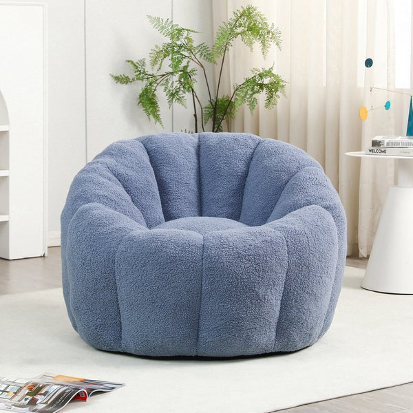 English Elm Bean Bag Lounge Chair Faux Fur Memory Foam Fill Ergonomic Armrests for Adults W2200P302149