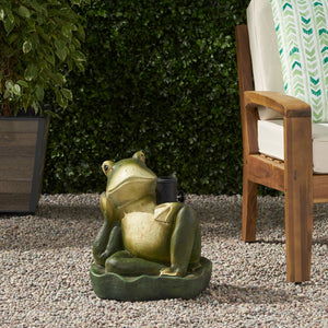 English Elm Christopher Knight Home® - FROG Concrete Umbrella Base in Green – Heavy 17.5" Stable Patio Stand, Weather-Resistant Outdoor Decor 67765.00GRN