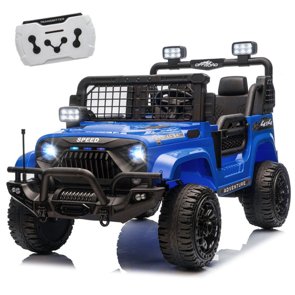 English Elm 24v Two-seat Kids Electric Ride on Truck with Parental Remote and Off-road Suspension W1578P375446