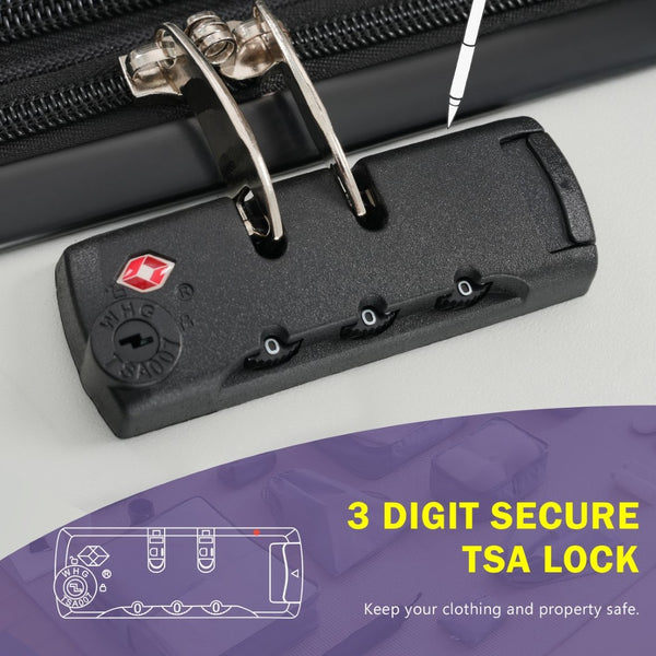 English Elm Luggage Set 5 Piece Abs Hardside Expandable Spinner Wheels Tsa Lock Travel Bags Grey+White N732P326115D
