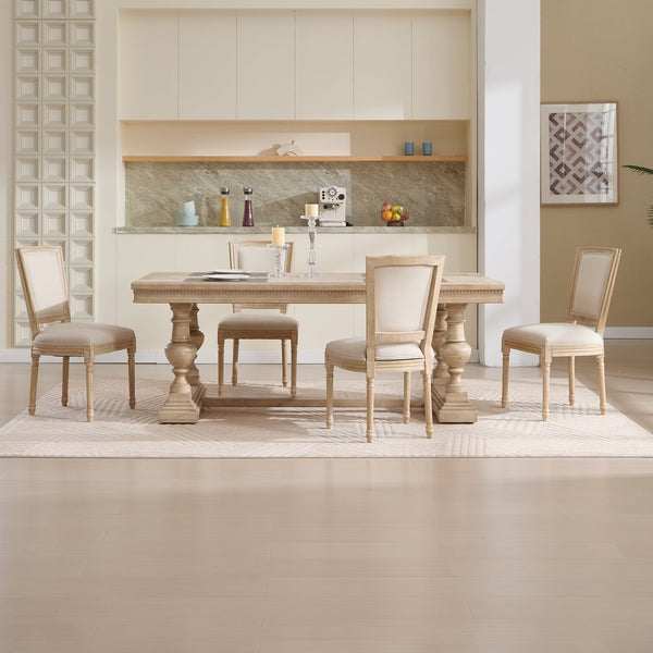 English Elm French Country Dining Chairs Set Of 2 - Upholstered T-Back Design For Elegant Dining & Living Spaces W3426P324548