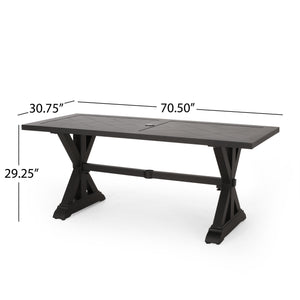 English Elm Christopher Knight Home® - Outdoor Aluminium Dining Table - Antique Matte Black, Modern-Rustic Design, Durable & Low Maintenance N768P348389B