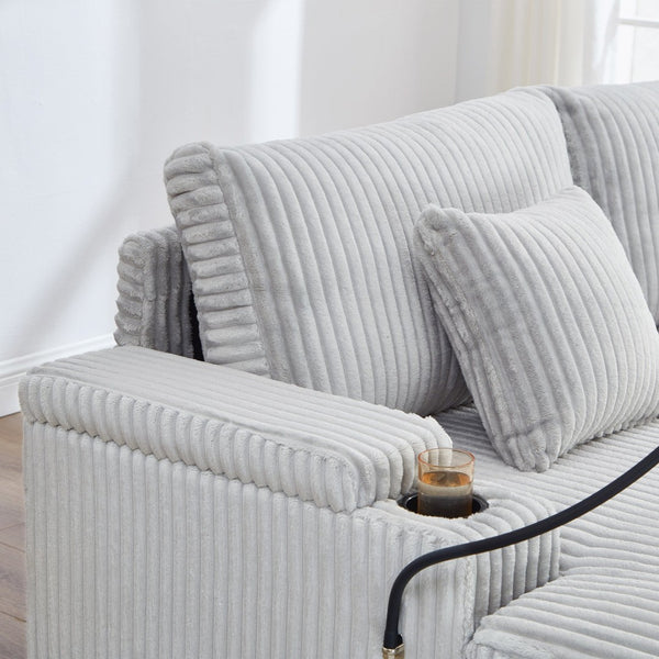 English Elm Swivel Barrel Accent Chair Chenille Tufted Round Club Seat for Living Room Lounge Light Grey N719S002270R