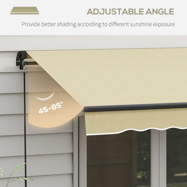 English Elm Outsunny 8' X 6.5' Manual Crank Retractable Awning - Uv Resistant Sunshade For Patios, Balconies, Yards W2225P200513-GIGA
