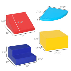 English Elm Growing Toddler Foam Play Blocks Set with Pu Leather Wipe Clean Modular Design T3971P440556