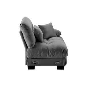 English Elm 27 Modular Rsf Chenille Sofa Unit with Accent Pillows for Flexible Living Room Seating W714P253481