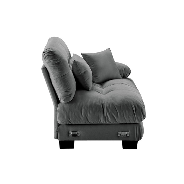 English Elm 27 Modular Rsf Chenille Sofa Unit with Accent Pillows for Flexible Living Room Seating W714P253481