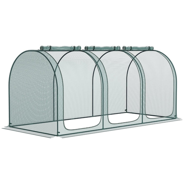 English Elm Outsunny 9' X 4' Crop Cage - Portable Plant Protection Tent With Zippered Doors & Ground Stakes W2225P174511-GIGA
