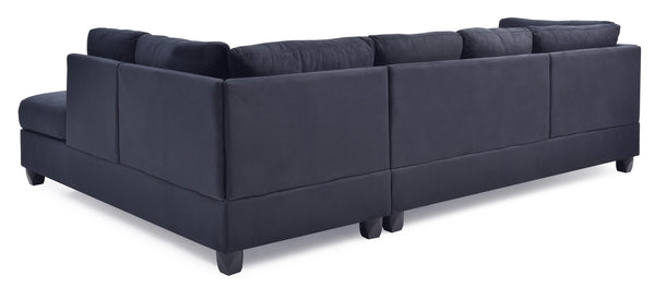 English Elm G635B-SC Black Microfiber Sectional Sofa Without Ottoman – Pocketed Coil & Foam Seating, Removable Backs for Easy Delivery and Reversible Chaise Configurations B078S00061