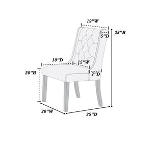 English Elm Modern Fabric Tufted Dining Chairs Set of 2, Ash Black Wingback Accent Seats, Rubberwood & MDF, 20"H Seat Durable Upholstery Comfort Stylish Design B011P194025