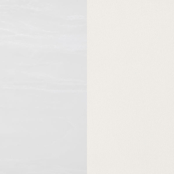 English Elm Kerwin Cream White Faux Marble Dining Set with Velvet Tufted Chairs & Chrome U-Pedestal Base, 5pc B062S01199