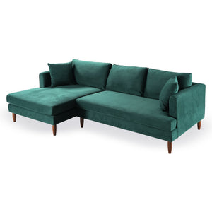 English Elm Blake Mid-century L-shaped Vegan Leather Sectional for Spacious Living Rooms B183S00186