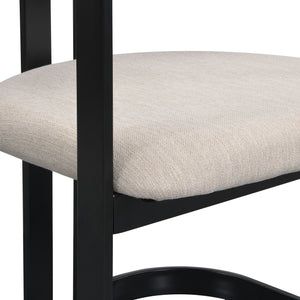 English Elm Christopher Knight Home® - Upholstered Dining Chairs Set of 2 with Iron Frame, Fabric Seat Cushions, Modern Compact Design Beige+Black N779P281141G