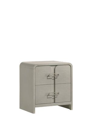 English Elm Aria Modern King Bedroom Set with Upholstered Headboard Built-in Lighting Storage B009S01905