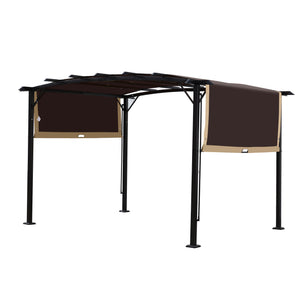 English Elm Universal Canopy Cover Replacement for 12x9 Ft Curved Pergola Frame, Brown Polyester UV‑Resistant Shade W419P326867