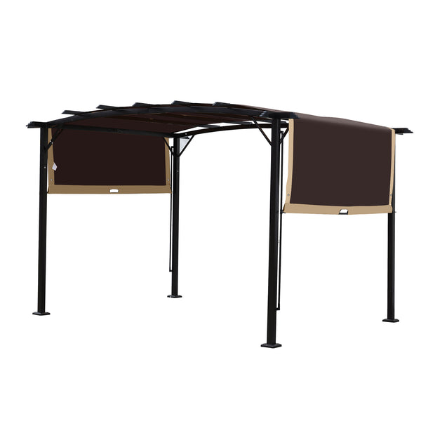 English Elm Universal Canopy Cover Replacement for 12x9 Ft Curved Pergola Frame, Brown Polyester UV‑Resistant Shade W419P326867